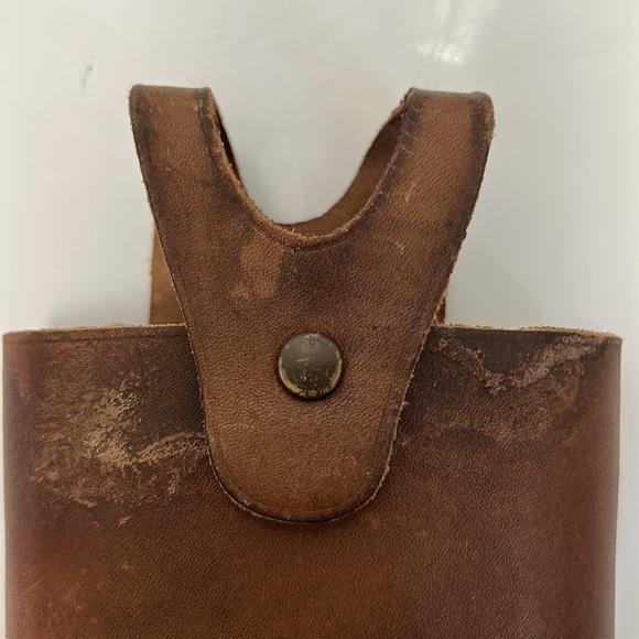 VTG hip flask with genuine English leather - Picture 4 of 8